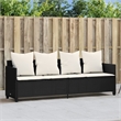 vidaXL PE Rattan 78.7x20.7in UV-Resistant Sun Lounger in Black