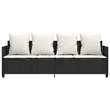 vidaXL PE Rattan 78.7x20.7in UV-Resistant Sun Lounger in Black