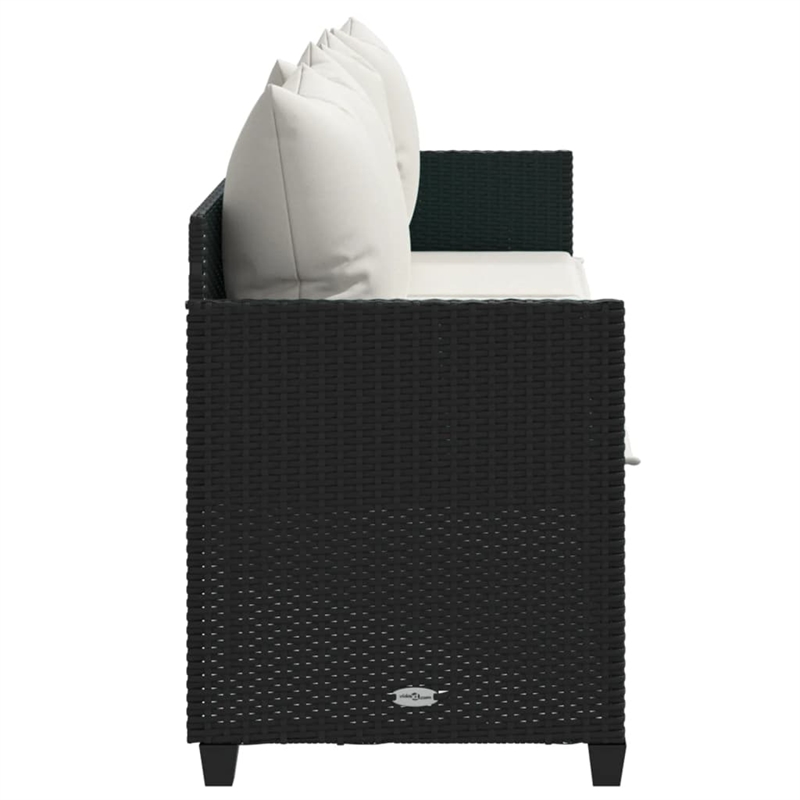 vidaXL PE Rattan 78.7x20.7in UV-Resistant Sun Lounger in Black