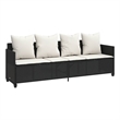 vidaXL PE Rattan 78.7x20.7in UV-Resistant Sun Lounger in Black