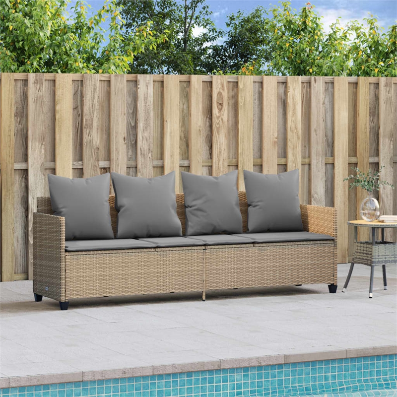 vidaXL Sun Lounger in Beige and Light Gray