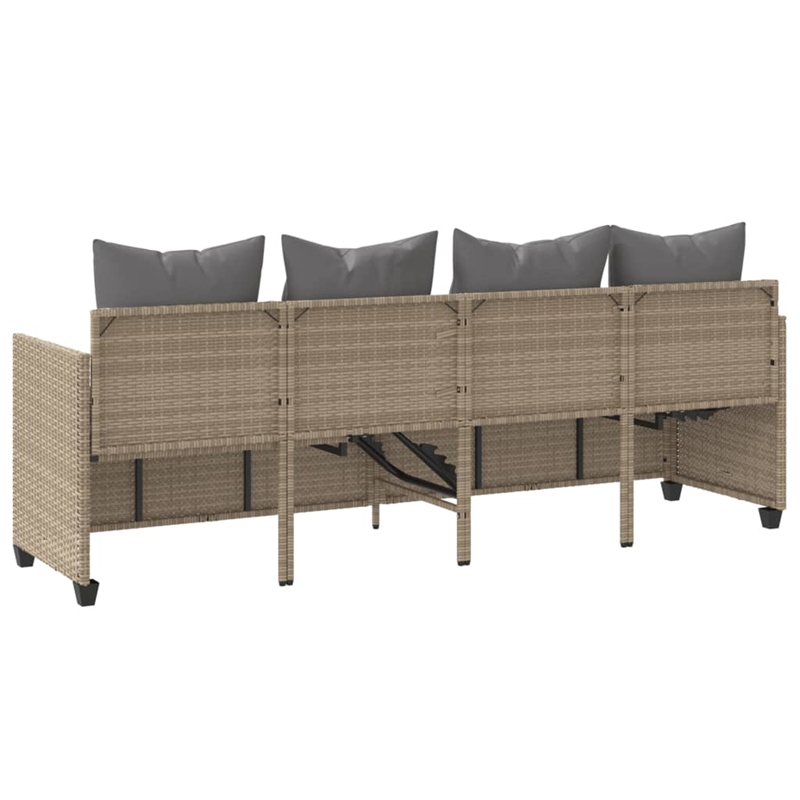 vidaXL Sun Lounger in Beige and Light Gray