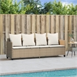 vidaXL PE Rattan Steel Sun Lounger in Beige