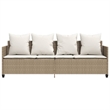 vidaXL PE Rattan Steel Sun Lounger in Beige