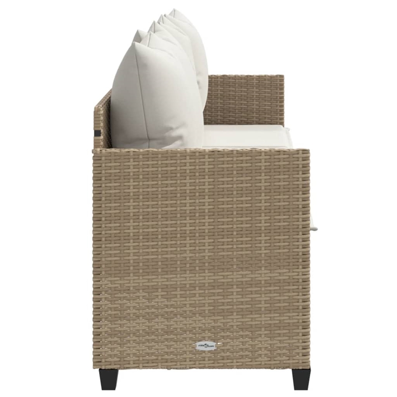 vidaXL PE Rattan Steel Sun Lounger in Beige