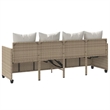 vidaXL PE Rattan Steel Sun Lounger in Beige