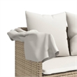 vidaXL PE Rattan Steel Sun Lounger in Beige