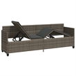 vidaXL Poly Rattan 78.7x21.7x27.4in Sun Lounger in Gray