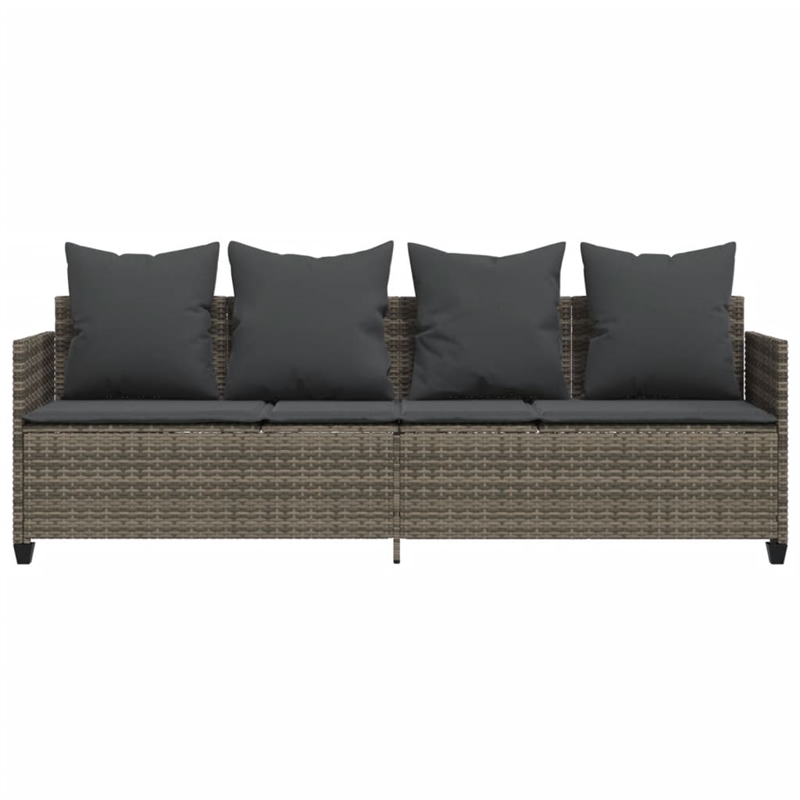 vidaXL Poly Rattan 78.7x21.7x27.4in Sun Lounger in Gray