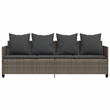 vidaXL Poly Rattan 78.7x21.7x27.4in Sun Lounger in Gray