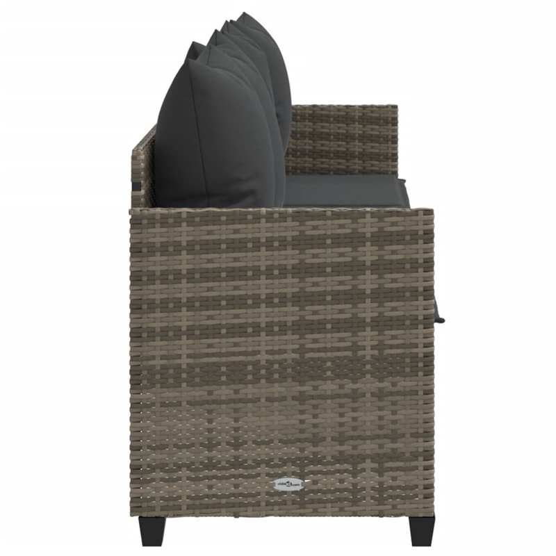vidaXL Poly Rattan 78.7x21.7x27.4in Sun Lounger in Gray