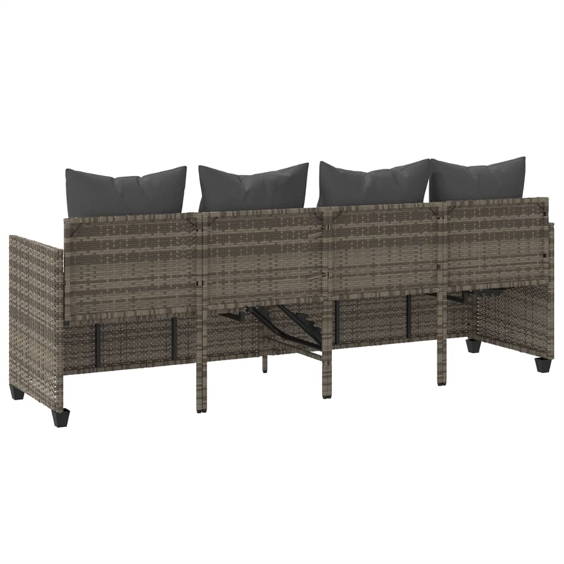 vidaXL Poly Rattan 78.7x21.7x27.4in Sun Lounger in Gray