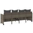 vidaXL Poly Rattan 78.7x21.7x27.4in Sun Lounger in Gray