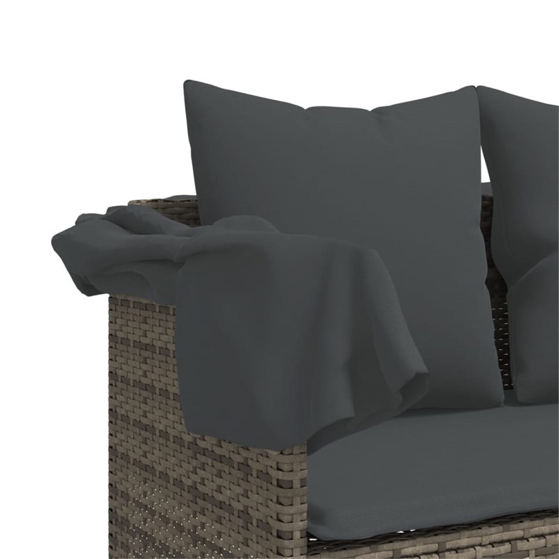 vidaXL Poly Rattan 78.7x21.7x27.4in Sun Lounger in Gray