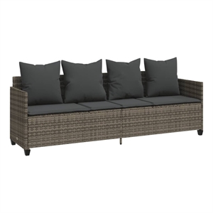 vidaXL Poly Rattan 78.7x21.7x27.4in Sun Lounger in Gray
