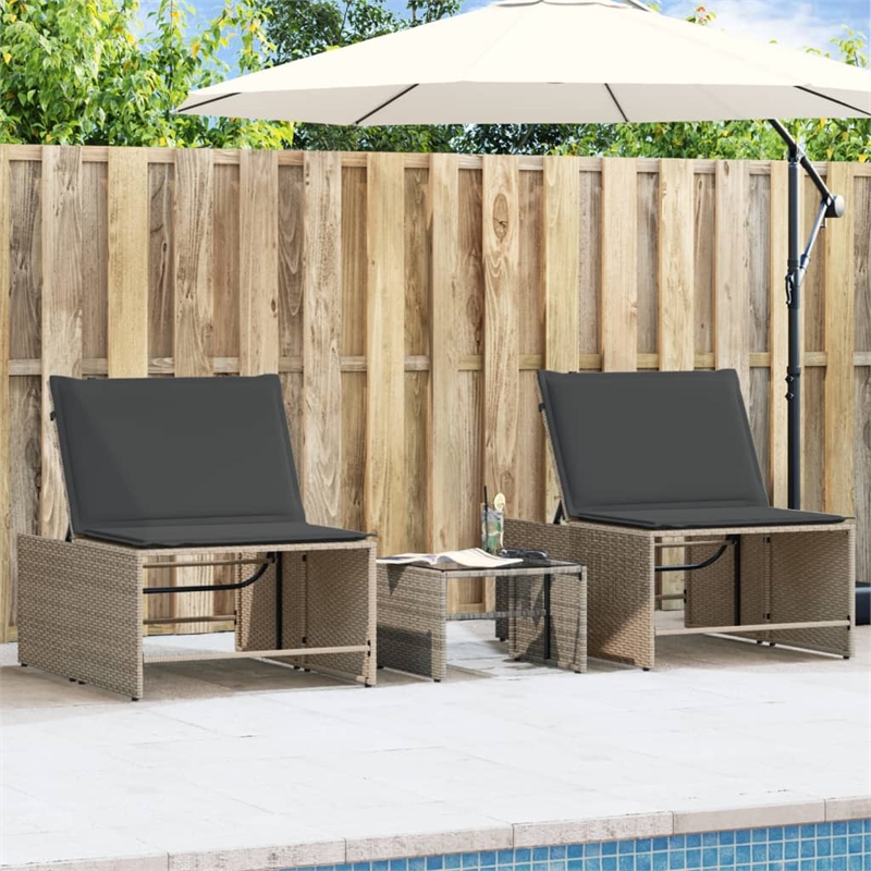 vidaXL Sun Lounger in Gray