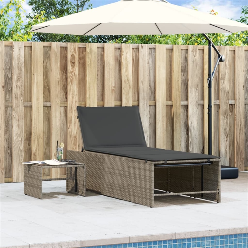 vidaXL Sun Lounger in Gray