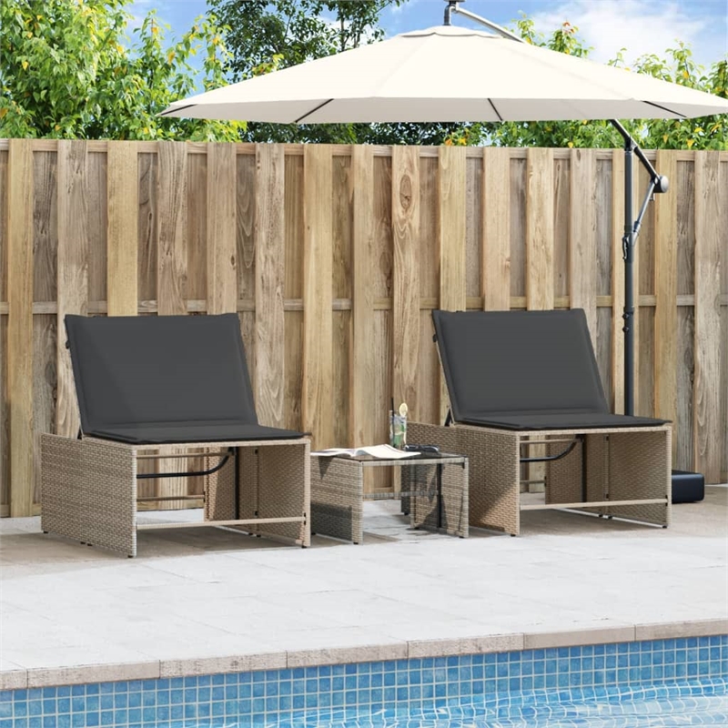 vidaXL Sun Lounger in Gray