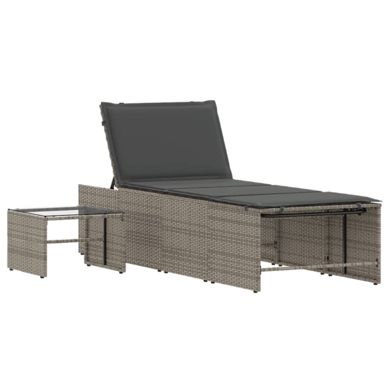 vidaXL Sun Lounger in Gray