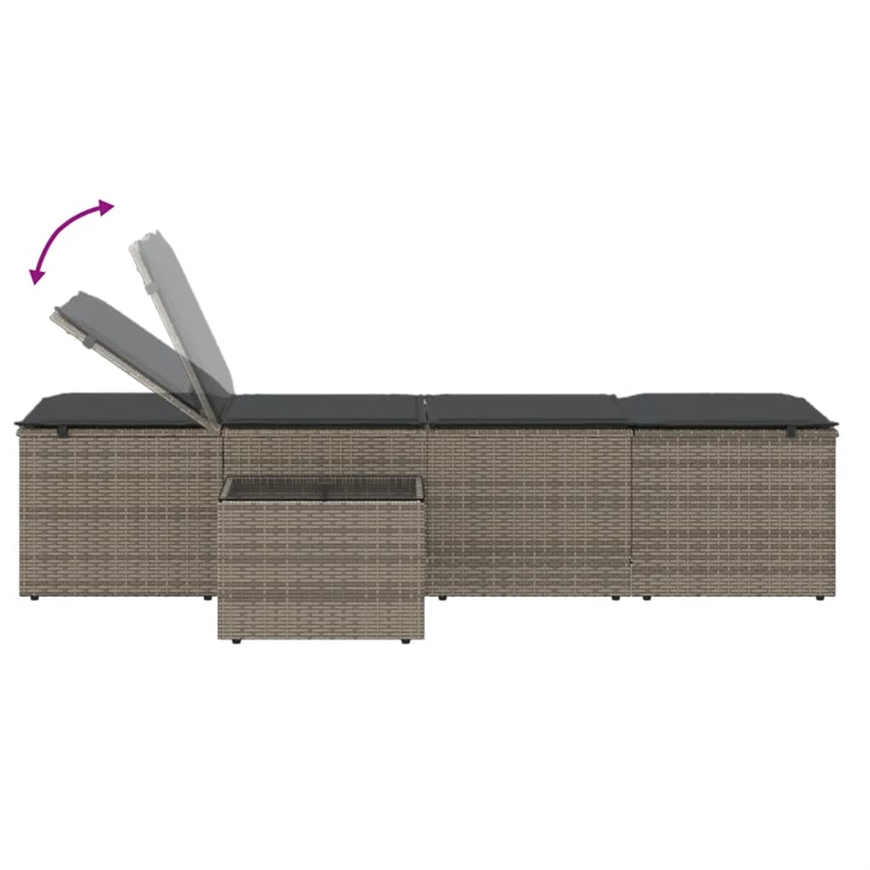vidaXL Sun Lounger in Gray