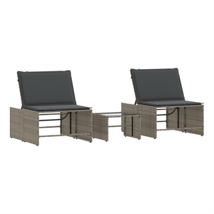 vidaXL Sun Lounger in Gray
