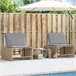 vidaXL Sun Lounger in Beige and Light Gray