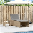 vidaXL Sun Lounger in Beige and Light Gray