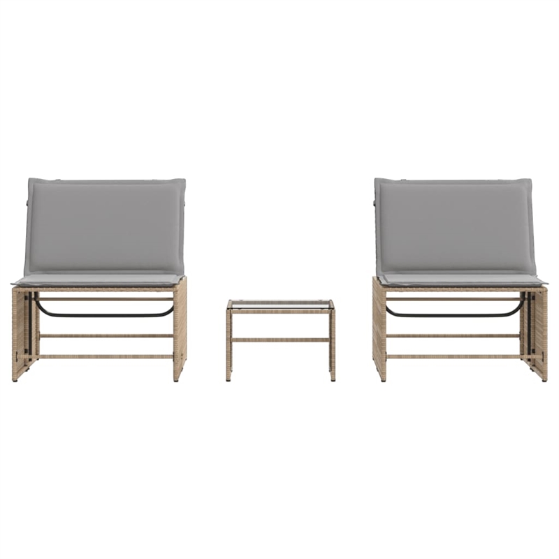 vidaXL Sun Lounger in Beige and Light Gray