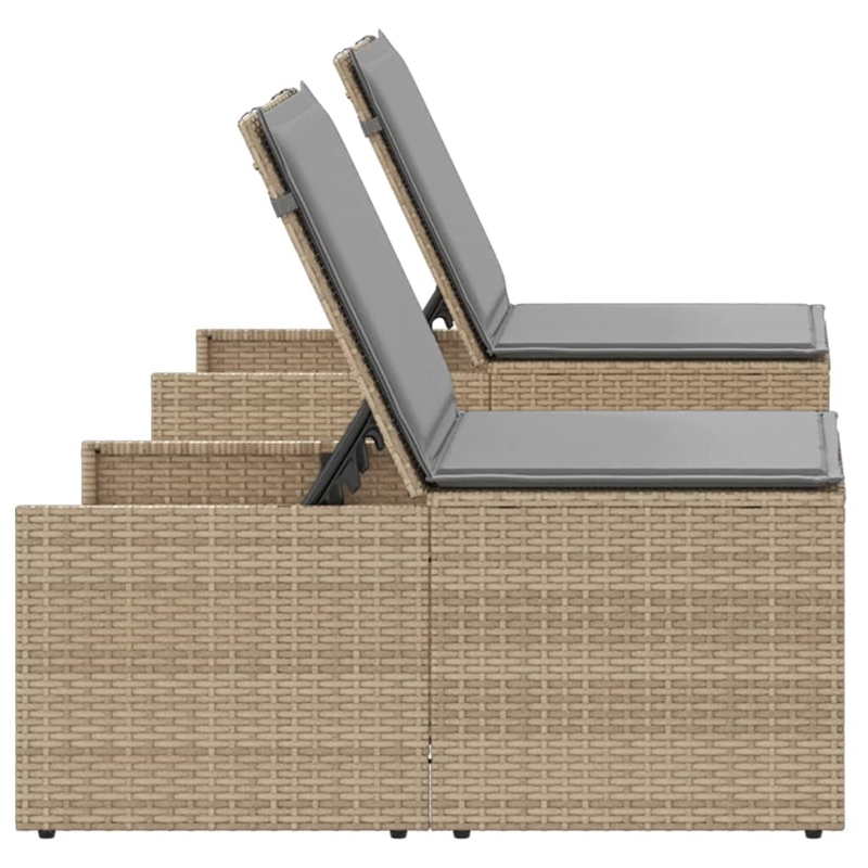vidaXL Sun Lounger in Beige and Light Gray