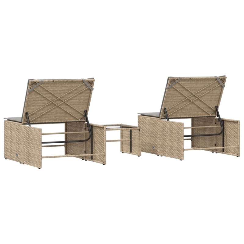 vidaXL Sun Lounger in Beige and Light Gray