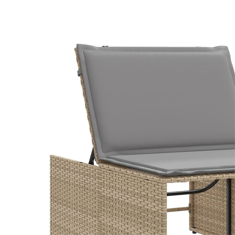 vidaXL Sun Lounger in Beige and Light Gray