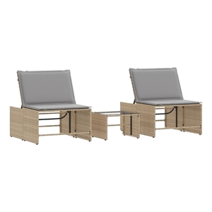 vidaXL Sun Lounger in Beige and Light Gray