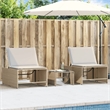vidaXL PE Rattan Standard Sun Lounger in Beige and Cream White