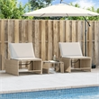 vidaXL PE Rattan Standard Sun Lounger in Beige and Cream White