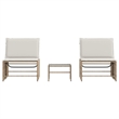 vidaXL PE Rattan Standard Sun Lounger in Beige and Cream White