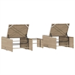 vidaXL PE Rattan Standard Sun Lounger in Beige and Cream White