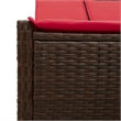vidaXL Patio Double Sun Lounger in Brown and Red