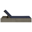 vidaXL Patio Double Sun Lounger in Gray and Navy Blue
