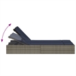 vidaXL Patio Double Sun Lounger in Gray and Navy Blue