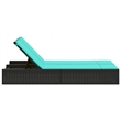vidaXL Patio PE Rattan Double Sun Lounger in Black
