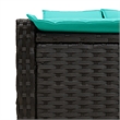 vidaXL Patio PE Rattan Double Sun Lounger in Black