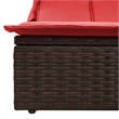 vidaXL Poly Rattan Double Sun Lounger w/ Canopy & Cushions in Gray