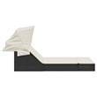vidaXL Double Sun Lounger in Black and Cream White