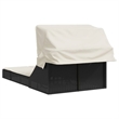 vidaXL Double Sun Lounger in Black and Cream White