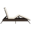 vidaXL PE Rattan Adjustable Sun Lounger w/ Footrests in Brown