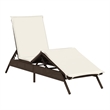 vidaXL PE Rattan Adjustable Sun Lounger w/ Footrests in Brown