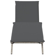 vidaXL Poly Rattan 78.7x23.2x33.5in Sun Lounger in Light Gray