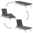vidaXL Poly Rattan 78.7x23.2x33.5in Sun Lounger in Light Gray