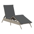 vidaXL Poly Rattan 78.7x23.2x33.5in Sun Lounger in Light Gray