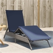 vidaXL Patio PE Rattan Extra Long Sun Lounger w/ Footrests in Gray